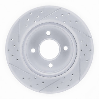 R1 11-25 Nissan Versa Front Right Drilled & Slotted Geo-Carbon Rotor