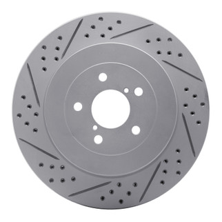 R1 03-04 Subaru Impreza Rear Right Drilled & Slotted Geo-Carbon Rotor