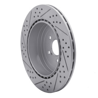 R1 03-04 Subaru Impreza Rear Right Drilled & Slotted Geo-Carbon Rotor
