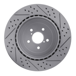 R1 03-04 Subaru Impreza Rear Right Drilled & Slotted Geo-Carbon Rotor