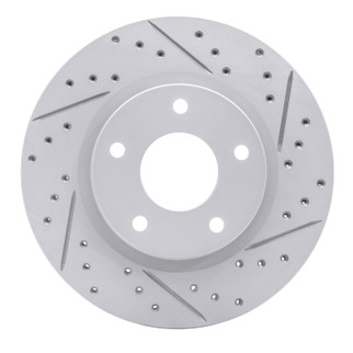 R1 13-19 Nissan Sentra Front Right Drilled & Slotted Geo-Carbon Rotor