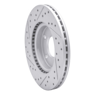R1 13-19 Nissan Sentra Front Right Drilled & Slotted Geo-Carbon Rotor