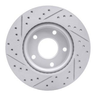 R1 13-19 Nissan Sentra Front Right Drilled & Slotted Geo-Carbon Rotor