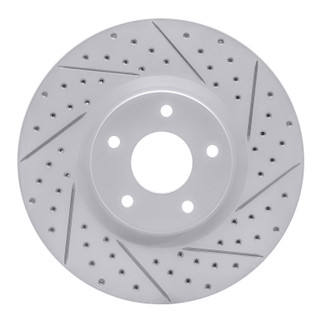 R1 07-17 Nissan Sentra Front Right Drilled & Slotted Geo-Carbon Rotor