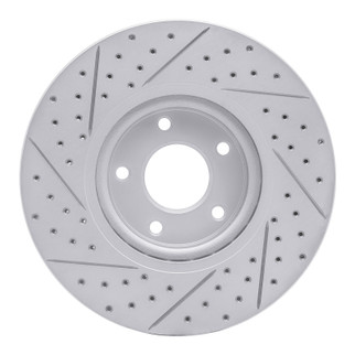 R1 07-17 Nissan Sentra Front Right Drilled & Slotted Geo-Carbon Rotor
