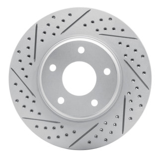 R1 02-06 Infiniti I35 Front Left Drilled & Slotted Geo-Carbon Rotor