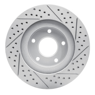 R1 02-06 Infiniti I35 Front Left Drilled & Slotted Geo-Carbon Rotor