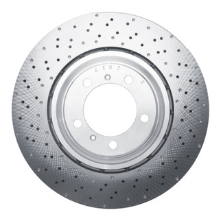 DFC 15-17 Porsche 911 Left Front Drilled Hi-Carbon Alloy Geomet Coated Rotor