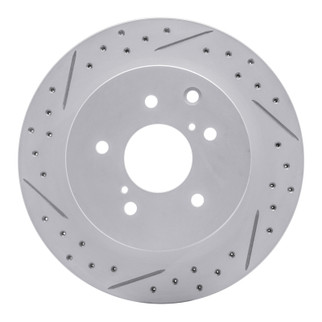 R1 89-96 Nissan 300ZX Turbo Rear Left Drilled & Slotted Geo-Carbon Rotor