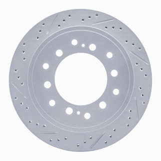 R1 10-24 Lexus GX460 Rear Left Drilled & Slotted Geo-Carbon Rotor
