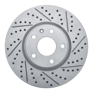 R1 14-19 Chevrolet Corvette Front Right Drilled & Slotted Geo-Carbon Rotor