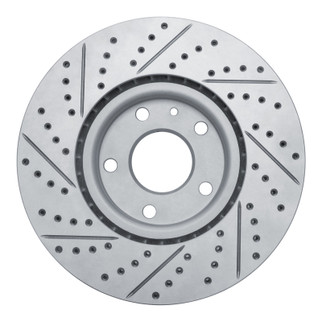 R1 14-19 Chevrolet Corvette Front Right Drilled & Slotted Geo-Carbon Rotor