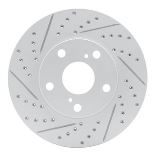 R1 92-06 Lexus ES300 Front Left Drilled & Slotted Geo-Carbon Rotor