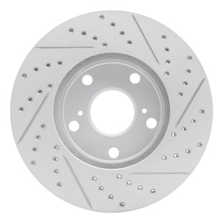 R1 92-06 Lexus ES300 Front Left Drilled & Slotted Geo-Carbon Rotor