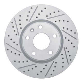 R1 14-19 Chevrolet Corvette Front Left Drilled & Slotted Geo-Carbon Rotor