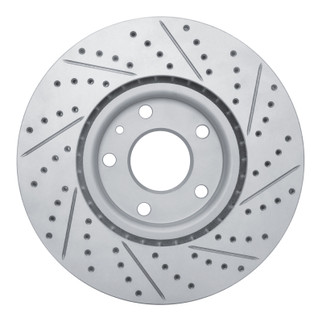 R1 14-19 Chevrolet Corvette Front Left Drilled & Slotted Geo-Carbon Rotor