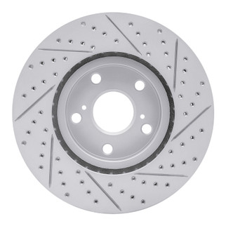 R1 06-15 Lexus IS250 Left Front Drilled & Slotted Geo-Carbon Rotor
