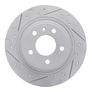 R1 11-19 Buick Verano Rear Left Drilled & Slotted Geo-Carbon Rotor