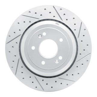 R1 17-19 Genesis G90 Rear Right Drilled & Slotted Geo-Carbon Rotor