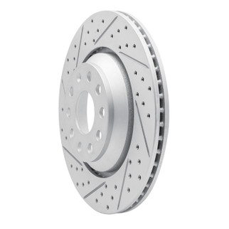 R1 06-25 Audi TT Quattro RS Rear Left Drilled & Slotted Geo-Carbon Rotor
