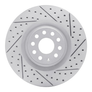 R1 06-13 Audi S3 (Mexico) Front Right Drilled & Slotted Geo-Carbon Rotor