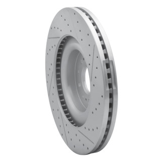 R1 17-22 Genesis G90 Front Left Drilled & Slotted Geo-Carbon Rotor