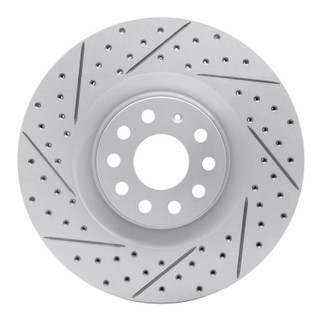R1 06-13 Audi S3 (Mexico) Front Left Drilled & Slotted Geo-Carbon Rotor