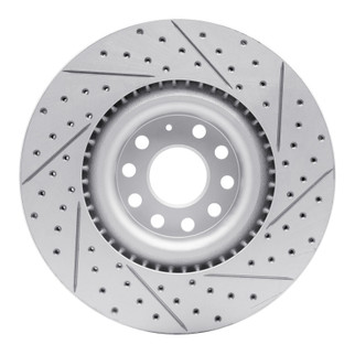 R1 06-13 Audi S3 (Mexico) Front Left Drilled & Slotted Geo-Carbon Rotor