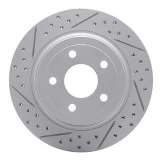 R1 08-10 Chevrolet Cobalt Rear Left Drilled & Slotted Geo-Carbon Rotor