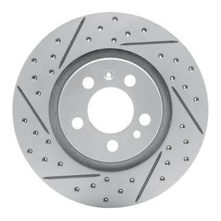 R1 98-15 Volkswagen Golf Front Left Drilled & Slotted Geo-Carbon Rotor