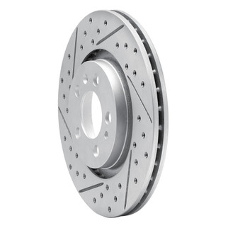 R1 98-15 Volkswagen Golf Front Left Drilled & Slotted Geo-Carbon Rotor