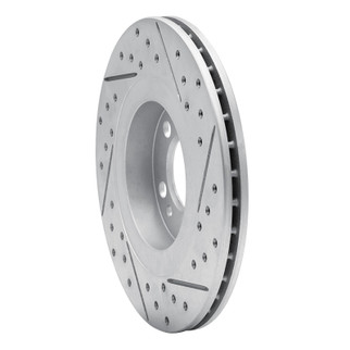 R1 98-15 Volkswagen Golf Front Left Drilled & Slotted Geo-Carbon Rotor