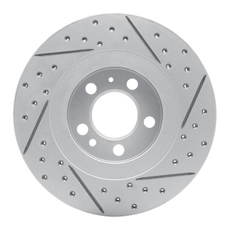 R1 98-15 Volkswagen Golf Front Left Drilled & Slotted Geo-Carbon Rotor