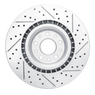 R1 14-19 Fiat 500L Front Left Drilled & Slotted Geo-Carbon Rotor