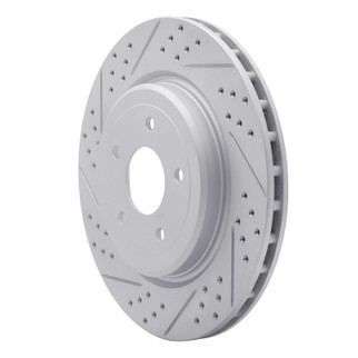 R1 06-13 Chevrolet Corvette Rear Left Drilled & Slotted Geo-Carbon Rotor