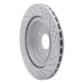 R1 06-13 Chevrolet Corvette Rear Left Drilled & Slotted Geo-Carbon Rotor