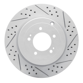 R1 08-15 Mitsubishi Lancer Rear Right Drilled & Slotted Geo-Carbon Rotor