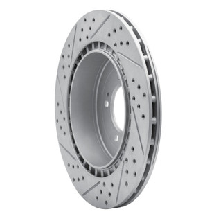 R1 08-15 Mitsubishi Lancer Rear Right Drilled & Slotted Geo-Carbon Rotor
