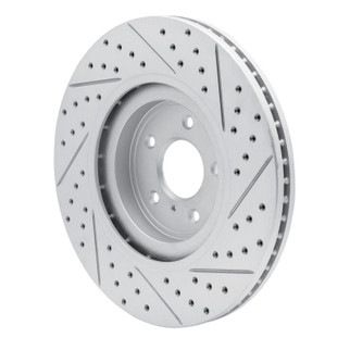 R1 08-25 Infiniti FX50 Front Left Drilled & Slotted Geo-Carbon Rotor