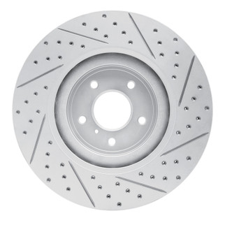 R1 08-25 Infiniti FX50 Front Left Drilled & Slotted Geo-Carbon Rotor