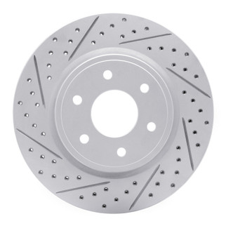 R1 05-25 Nissan Frontier Front Left Drilled & Slotted Geo-Carbon Rotor