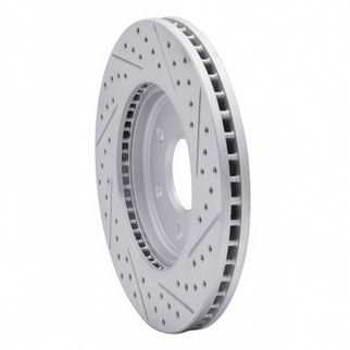 R1 05-25 Nissan Frontier Front Left Drilled & Slotted Geo-Carbon Rotor