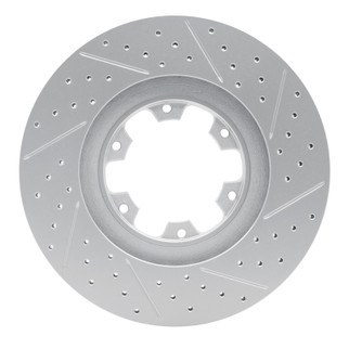 R1 98-04 Infiniti QX4 Front Left Drilled & Slotted Geo-Carbon Rotor