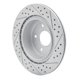 R1 05-25 Infiniti G37 Rear Left Drilled & Slotted Geo-Carbon Rotor