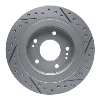 R1 18-26 Hyundai Kona Rear Left Drilled & Slotted Geo-Carbon Rotor