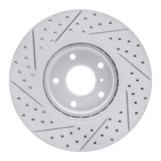 R1 03-23 Infiniti FX35 Front Right Drilled & Slotted Geo-Carbon Rotor