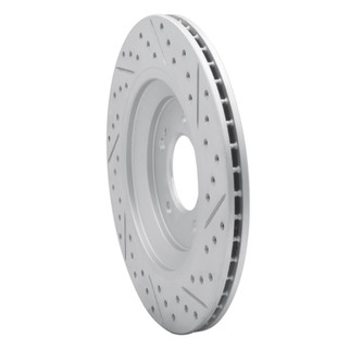 R1 19-25 Hyundai Veloster N Rear Left Drilled & Slotted Geo-Carbon Rotor