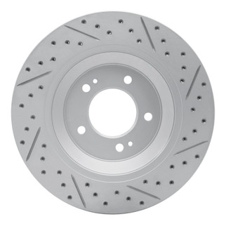 R1 19-25 Hyundai Veloster N Rear Left Drilled & Slotted Geo-Carbon Rotor
