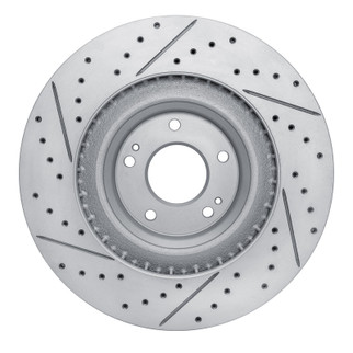 R1 19-22 Hyundai Veloster N Front Right Drilled & Slotted Geo-Carbon Rotor