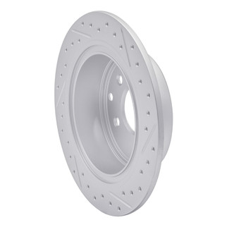 R1 02-25 Nissan Juke Rear Left Drilled & Slotted Geo-Carbon Rotor